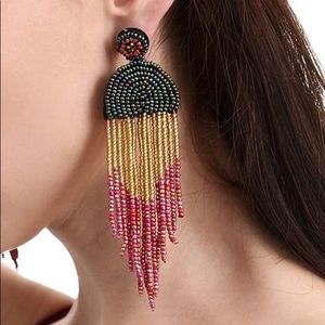Long Beaded Tassel Earrings